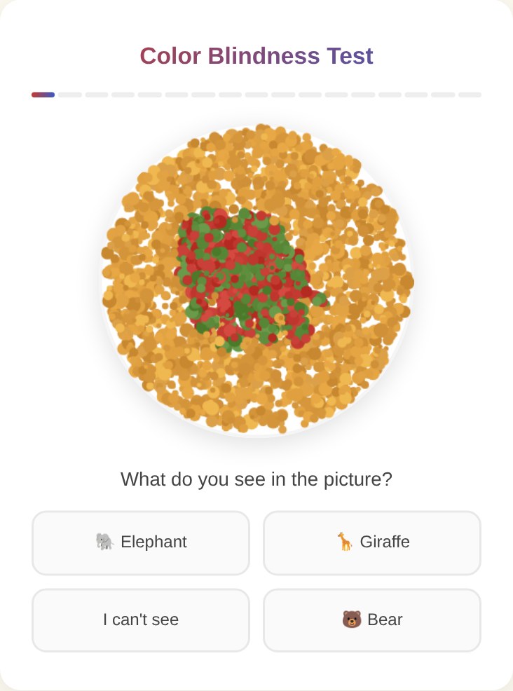 Color Blindness Test - Question Screen