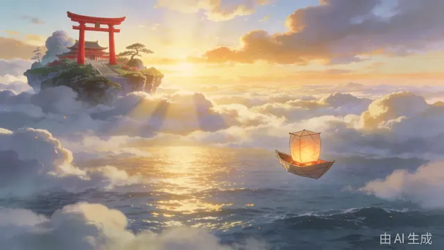 Celestial Dawn: Floating Islands at First Light